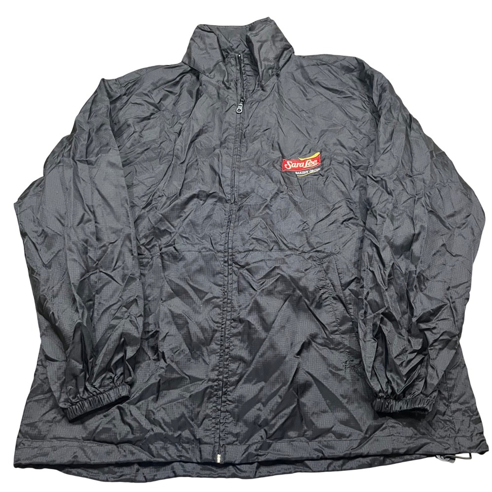 Mens Sara Lee Employee Bakery Group Ripstop‎ Windbreaker Jacket Black XL